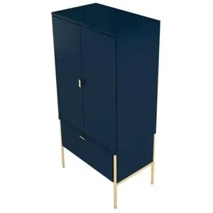 Höffner Highboard  Polka ¦ blau ¦ Maße (cm): B: 60 H: 120
