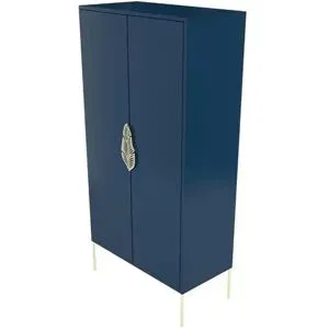 Höffner Highboard  Merlin ¦ blau ¦ Maße (cm): B: 80 H: 160