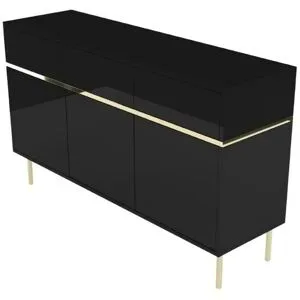 Höffner Sideboard  Marika ¦ schwarz ¦ Maße (cm): B: 137,5 H: 85