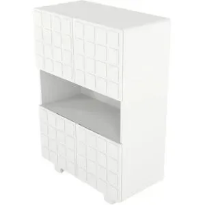 Höffner Highboard  Cubo ¦ weiß ¦ Maße (cm): B: 84,3 H: 120