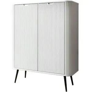 Höffner Highboard  Zova ¦ weiß ¦ Maße (cm): B: 103 H: 129