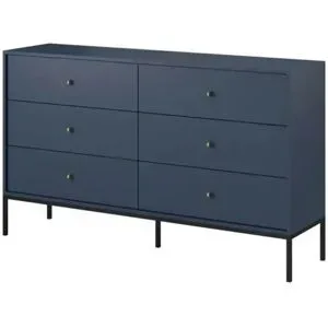 Höffner Kommode  Molly ¦ blau ¦ Maße (cm): B: 154 H: 91