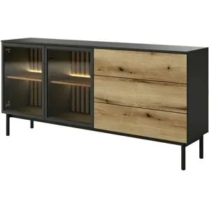 Höffner Sideboard  Lango ¦ schwarz ¦ Maße (cm): B: 179,9 H: 84,8
