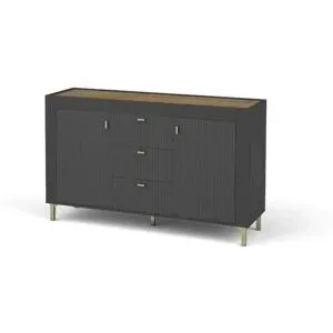 Höffner Sideboard  Mossa ¦ schwarz ¦ Maße (cm): B: 137 H: 84