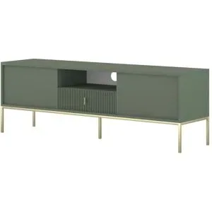 Höffner TV-Lowboard  Maglione ¦ grün ¦ Maße (cm): B: 154 H: 52 T: 39.0