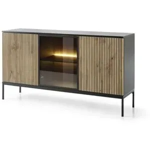 Höffner Sideboard  Sentino ¦ schwarz ¦ Maße (cm): B: 153,4 H: 83,2