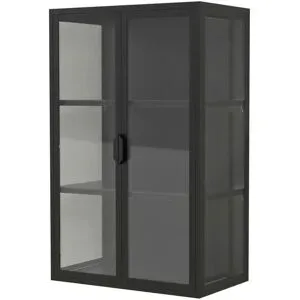Höffner Hängevitrine  Flokas ¦ schwarz ¦ Maße (cm): B: 60 H: 95