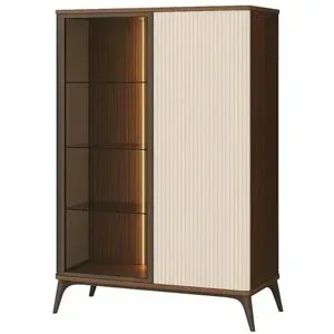 Höffner Vitrine   ¦ beige ¦ Maße (cm): B: 103 H: 162
