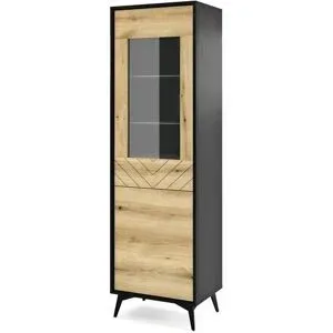 Höffner Vitrine   ¦ holzfarben ¦ Maße (cm): B: 54 H: 178