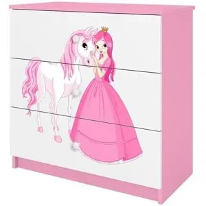 Höffner Kommode  Prinzessin und Pferd ¦ rosa/pink ¦ Maße (cm): B: 81 H: 80,5