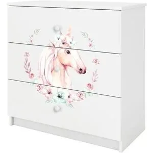 Höffner Kommode  Pferd ¦ weiß ¦ Maße (cm): B: 81 H: 80,5