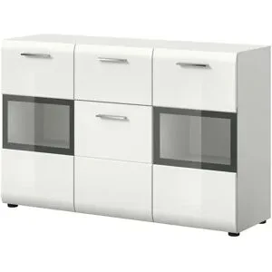 Höffner Sideboard   ¦ weiß ¦ Maße (cm): B: 125 H: 81
