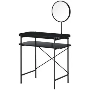 Höffner Schminktisch  Nasidi ¦ schwarz ¦ Maße (cm): B: 80 H: 129 T: 44.0