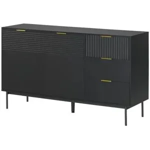 Höffner Sideboard  Nanno ¦ schwarz ¦ Maße (cm): B: 140 H: 80 T: 41.5