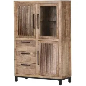 Höffner Highboard  Kuba ¦ holzfarben ¦ Maße (cm): B: 95 H: 145 T: 43.0