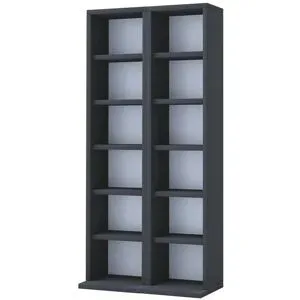 Höffner Standregal 2er-Set  Milano ¦ schwarz ¦ Maße (cm): B: 42 H: 91,8 T: 20.0