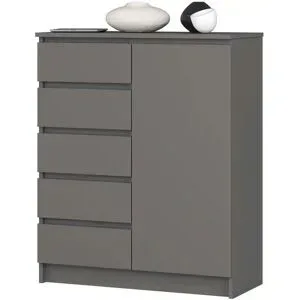 Höffner Highboard 80 cm breit Kuran ¦ grau ¦ Maße (cm): B: 80 H: 97