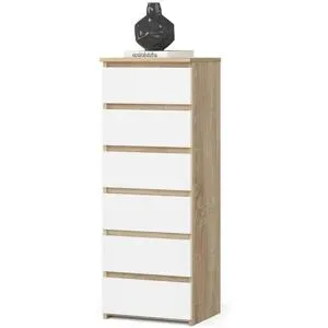 Höffner Kommode mit 6 Schubladen Carlo ¦ mehrfarbig ¦ Maße (cm): B: 40 H: 109