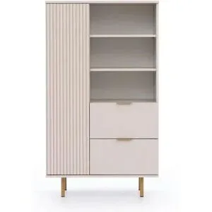 Höffner Highboard  Bianco ¦ beige ¦ Maße (cm): B: 80 H: 140