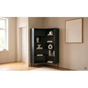 Höffner Standregal  Horn ¦ schwarz ¦ Maße (cm): B: 100 H: 181