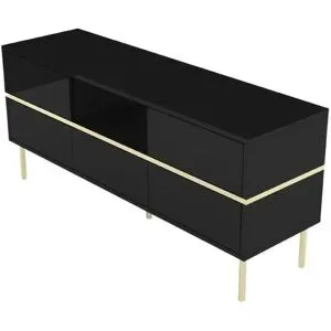 Höffner Lowboard  Mirka ¦ schwarz ¦ Maße (cm): B: 137,5 H: 60,5