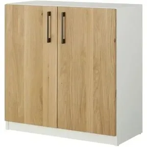 Höffner Aktenschrank mit Massivholzfront SOLIDLine ¦ weiß ¦ Maße (cm): B: 80 H: 83 T: