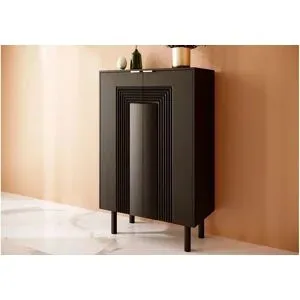 Höffner Schuhschrank   ¦ schwarz ¦ Maße (cm): B: 80 H: 120