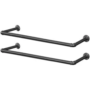 Höffner Kleiderstange 2er-Set  Dalson ¦ schwarz ¦ Metall ¦ Maße (cm): B: 92 H: 7