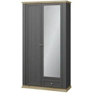 Höffner Garderobenschrank  Countryside ¦ grau ¦ Maße (cm): B: 108,7 H: 202,1 T: 43.2