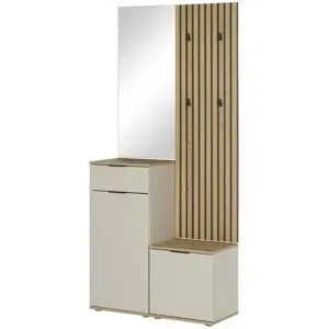 Höffner Kompaktgarderobe  Rovereto ¦ creme ¦ Maße (cm): B: 88 H: 195 T: 35.0