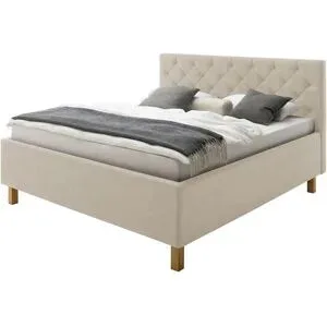 Höffner Polsterbettgestell mit Bettkasten San Remo ¦ beige ¦ Maße (cm): B: 170 H: 120