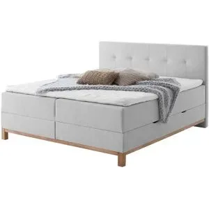 maison bleue Boxspringbett mit Bettkasten Catania ¦ grau ¦ Maße (cm): B: 162 H: