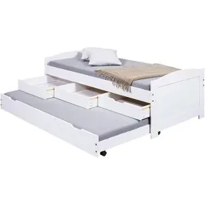 Höffner Funktionsbett  Luigo ¦ weiß ¦ Maße (cm): B: 98 H: 63 T: 208.0