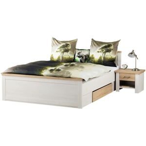 Höffner Bett mit 2 Nachtkommoden  Lancaster ¦ weiß ¦ Maße (cm): B: 306 H: 91