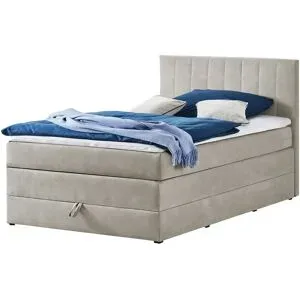 Höffner Boxspringbett 120x200 Prince ¦ grau ¦ Maße (cm): B: 121 H: 107
