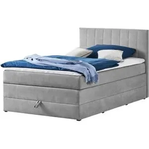 Höffner Boxspringbett mit Bettkasten Prince ¦ grau ¦ Maße (cm): B: 121 H: 107