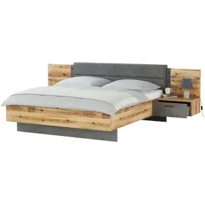 Höffner Bettanlage  Preston ¦ holzfarben ¦ Maße (cm): B: 305,6 H: 99,5 T: 213.4