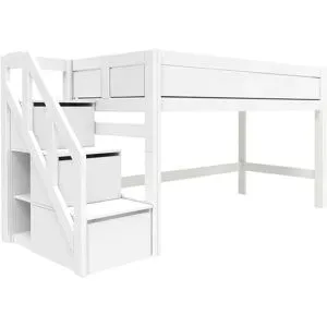 Lifetime Halbhohes Bett mit Treppe   ¦ weiß ¦ Maße (cm): B: 257 H: 128 T: 102.0