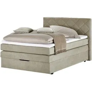 Höffner Boxspringbett mit Bettkasten Princess ¦ beige ¦ Maße (cm): B: 132 H: 116