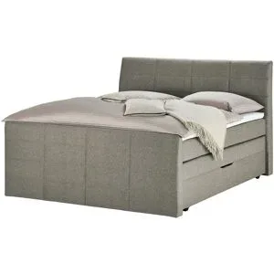 Höffner Boxspringbett mit Bettkasten und Topper Baron ¦ beige ¦ Maße (cm): B: 168 H: 124