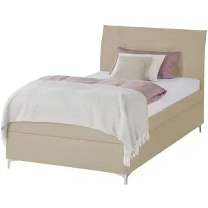 Höffner Polsterbett mit Matratze und Stauraum Lerryn ¦ beige ¦ Maße (cm): B: 126 H: 110