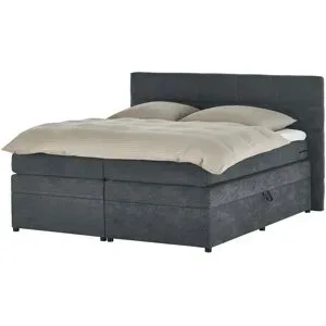 Höffner Boxspringbett mit Bettkasten Suffolk ¦ grau ¦ Maße (cm): B: 204 H: 124