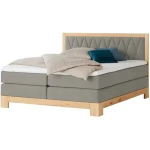 Switch Refresh Boxspringbett teilmassiv Endo ¦ grau ¦ Maße (cm): B: 140 H: 116