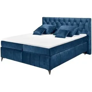 meinBett Boxspringbett  Pembroke ¦ blau ¦ Maße (cm): B: 200 H: 121
