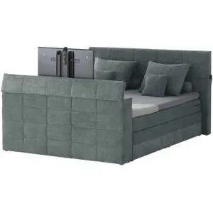 uno TV-Boxspringbett mit motorischer TV-Halterung Dillon ¦ grau ¦ Maße (cm): B: