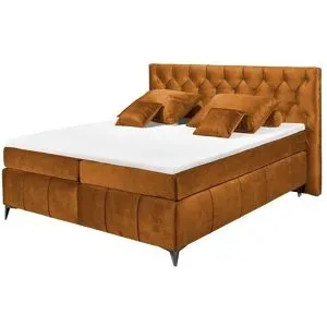 meinBett Boxspringbett  Pembroke ¦ orange ¦ Maße (cm): B: 200 H: 121