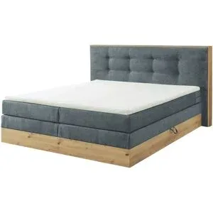 uno Boxspringbett mit Bettkasten Nox ¦ grau ¦ Maße (cm): B: 205 H: 114
