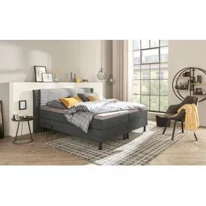 Höffner Motor-Boxspringbett  Synda ¦ grau ¦ Maße (cm): B: 180 H: 107