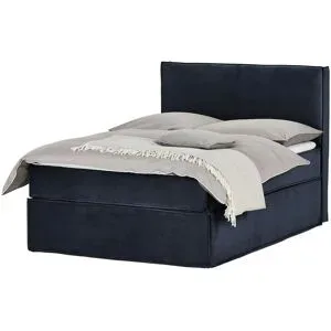Boxspringbett mit trendigem Keder Boxi Urban ¦ blau ¦ Maße (cm): B: 140 H: