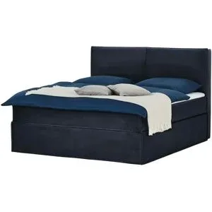 Boxspringbett mit trendigem Keder Boxi Urban ¦ blau ¦ Maße (cm): B: 160 H: